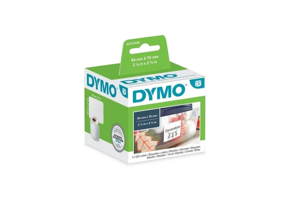 Papírové štítky Dymo LW, 70 x 54 mm, bílé, 320 ks Cenově Výhodný