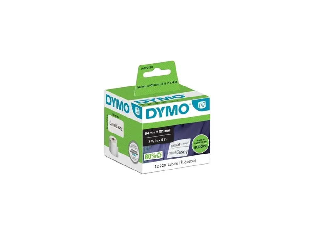 Levný Papírové štítky Dymo LW, 101 x 54 mm, bílé, 220 ks