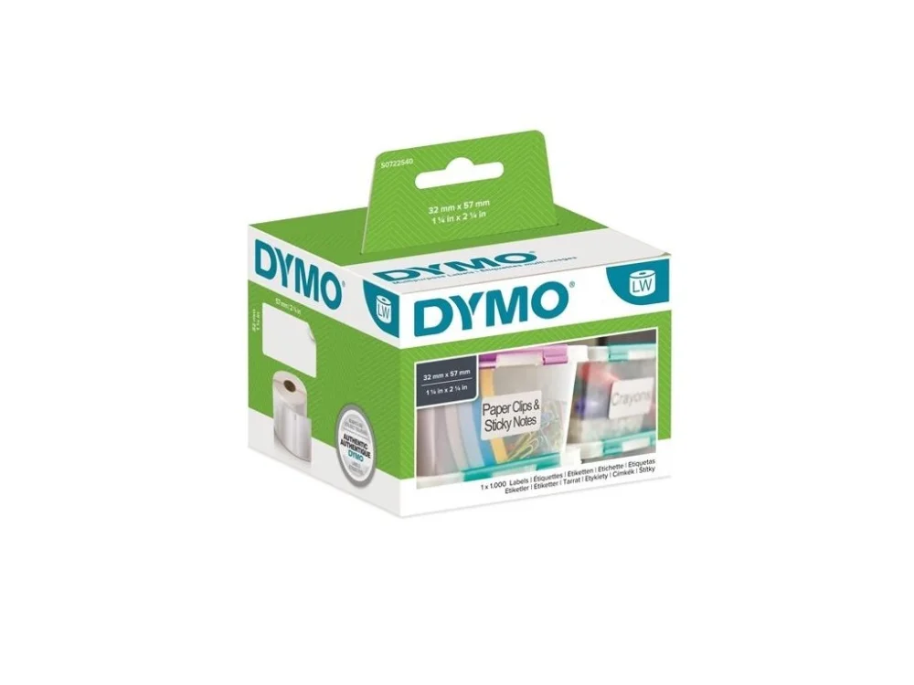 Papírové štítky Dymo LW, 57 x 32 mm, bílé, 1000 ks Nejlepší Volba