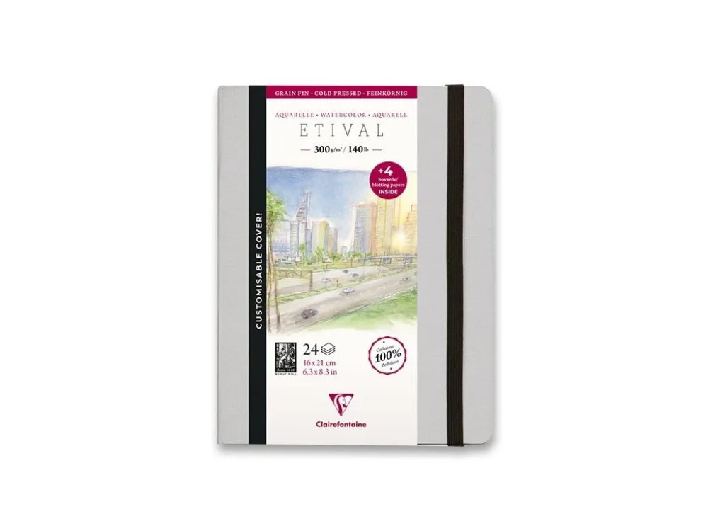 Tovární Cena Akvarelové album Clairefontaine Etival Cold Pressed - 21 x 16 cm, 24 listů, 300 g