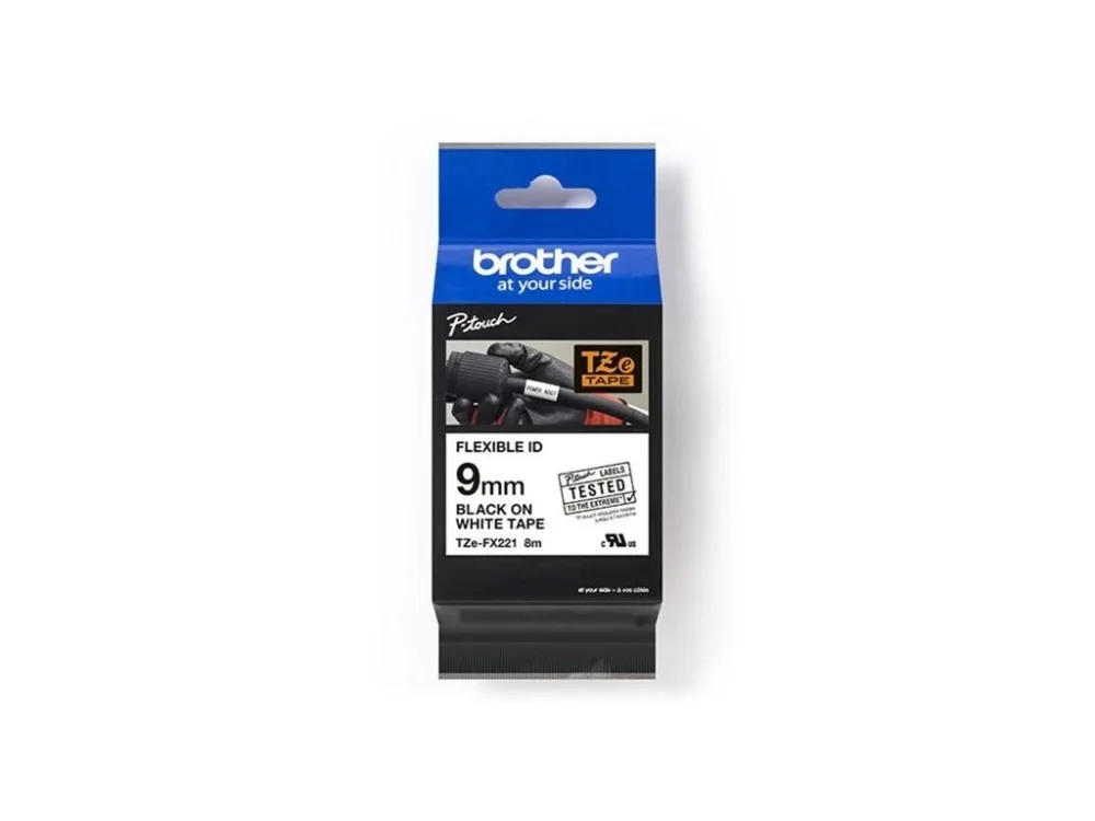 Kup Teď Páska Brother TZE-FX221, 9 mm, bílá-černý text
