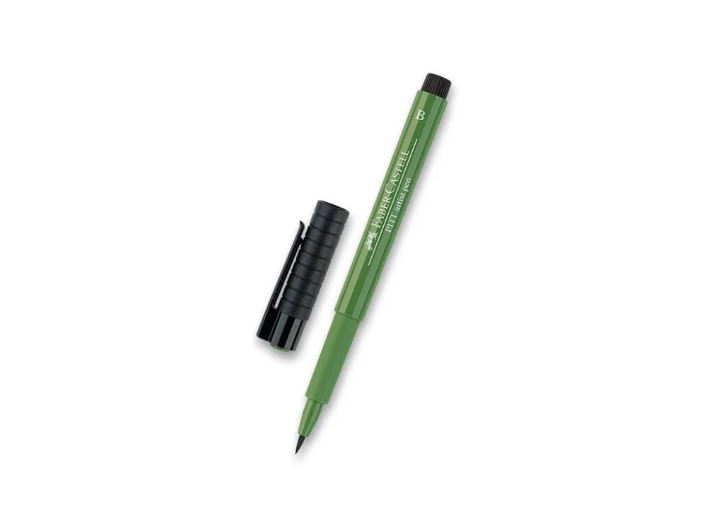 Popisovač Faber-Castell Pitt Artist Pen Brush - 167, permanent green olive Akční Nabídka