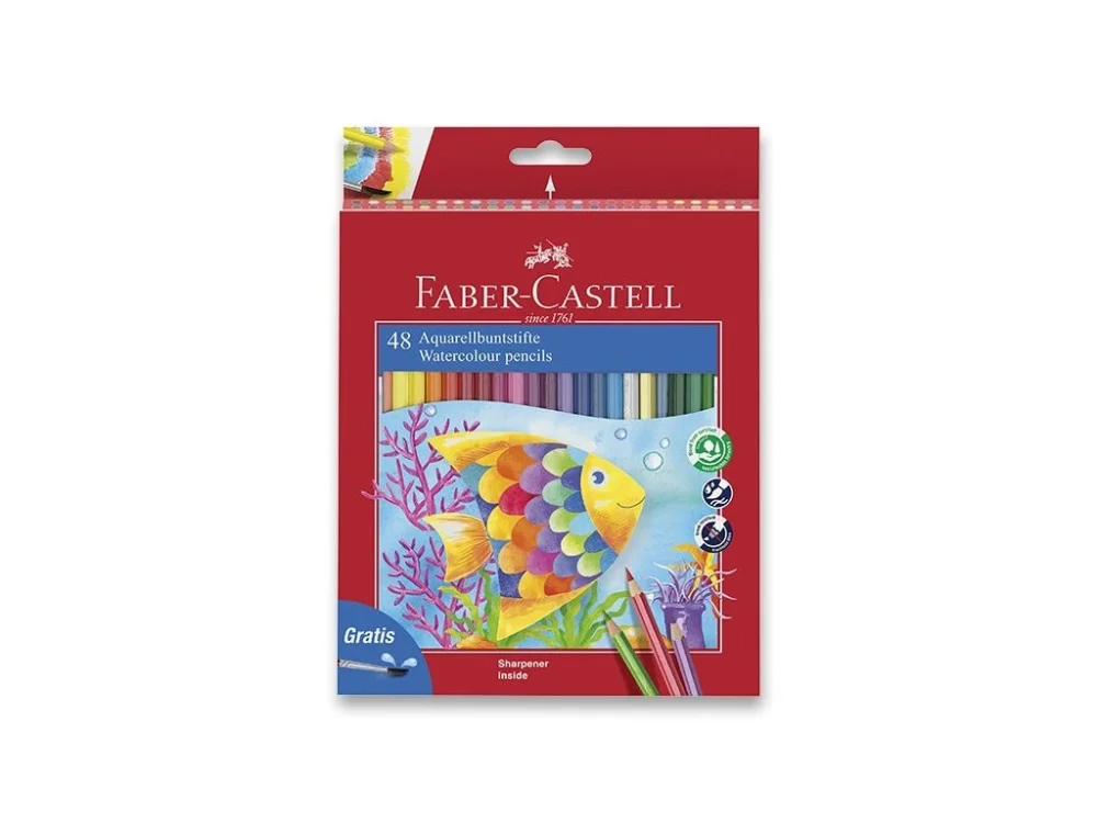 Pouze Dnes Akvarelové pastelky Faber-Castell - 48 barev + štětec