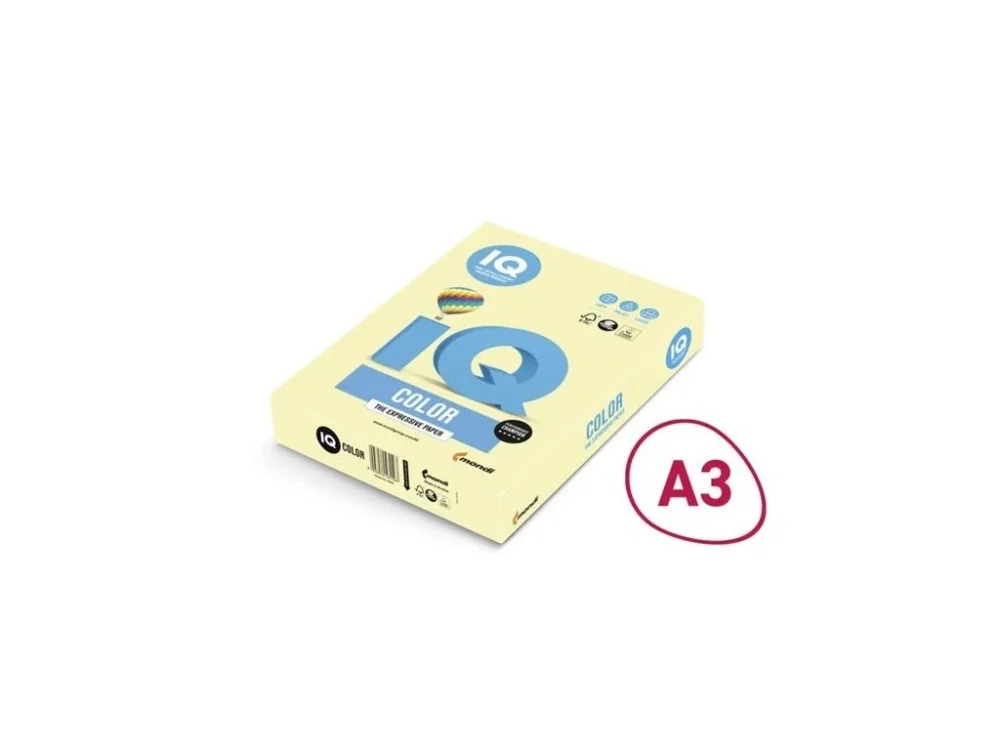 Novinka Bar.papír IQ Color A3-YE23,žlutý,160 g/m2,250 l.