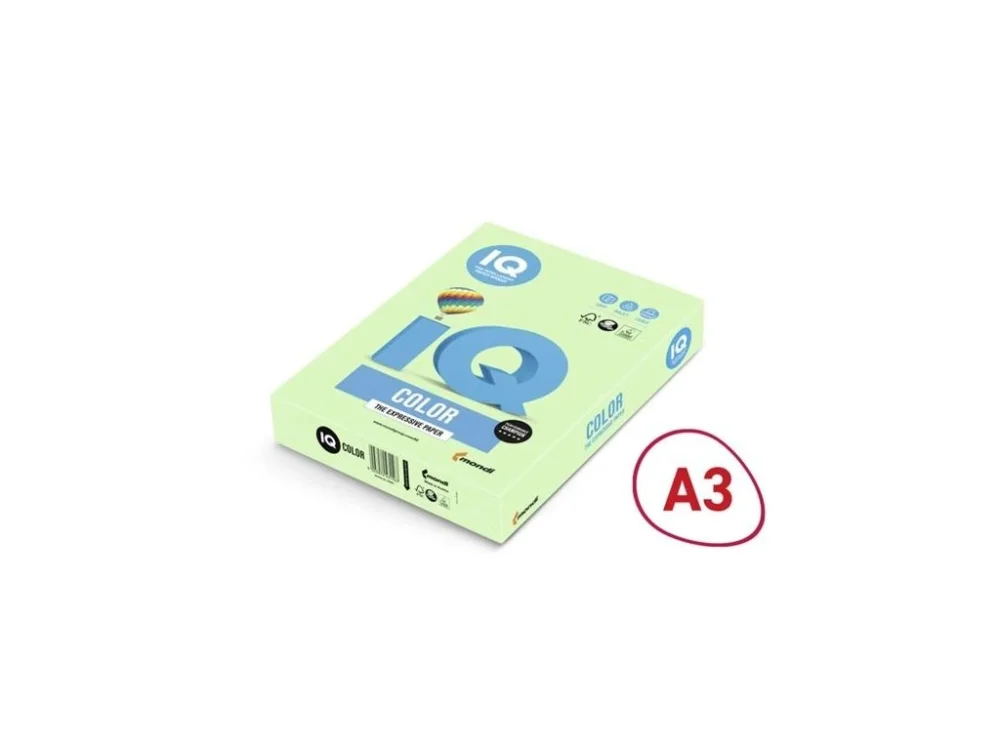 Bar.papír IQ Color A3-MG28,stř.zel.,160 g/m2,250l. Poslední Šance