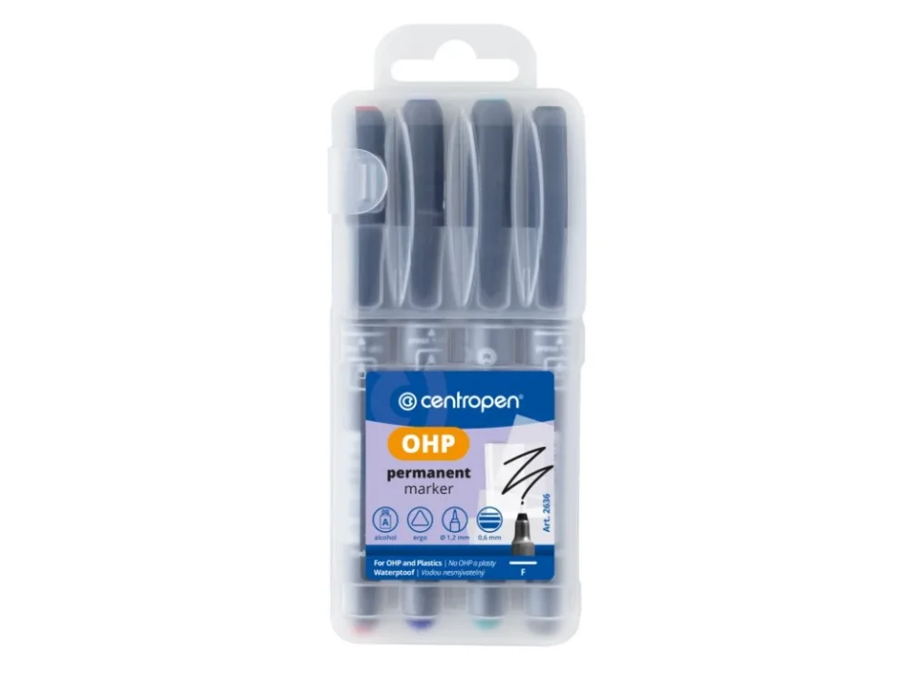 Popisovač Centropen Permanent OHP 2634 - sada 4 ks Zlevněný