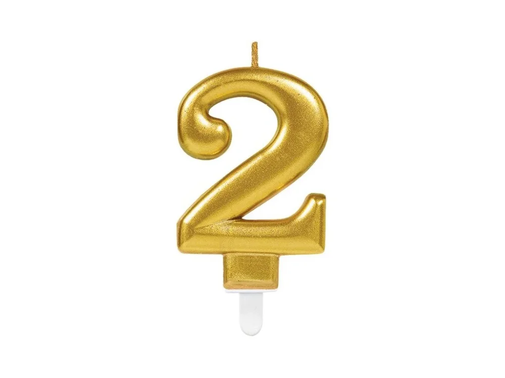 Dortové svíčky číslice, zlaté - 2 Koupit Online