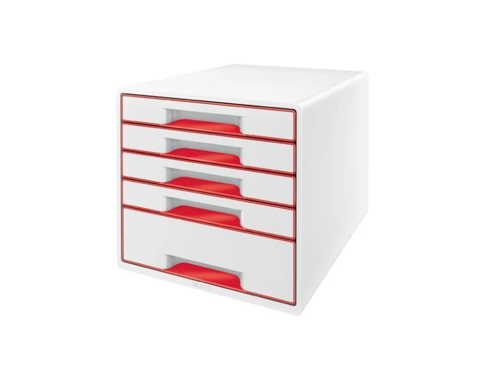 Zásuvkový box Leitz WOW - 4+1 zásuvky / červená Ověřený