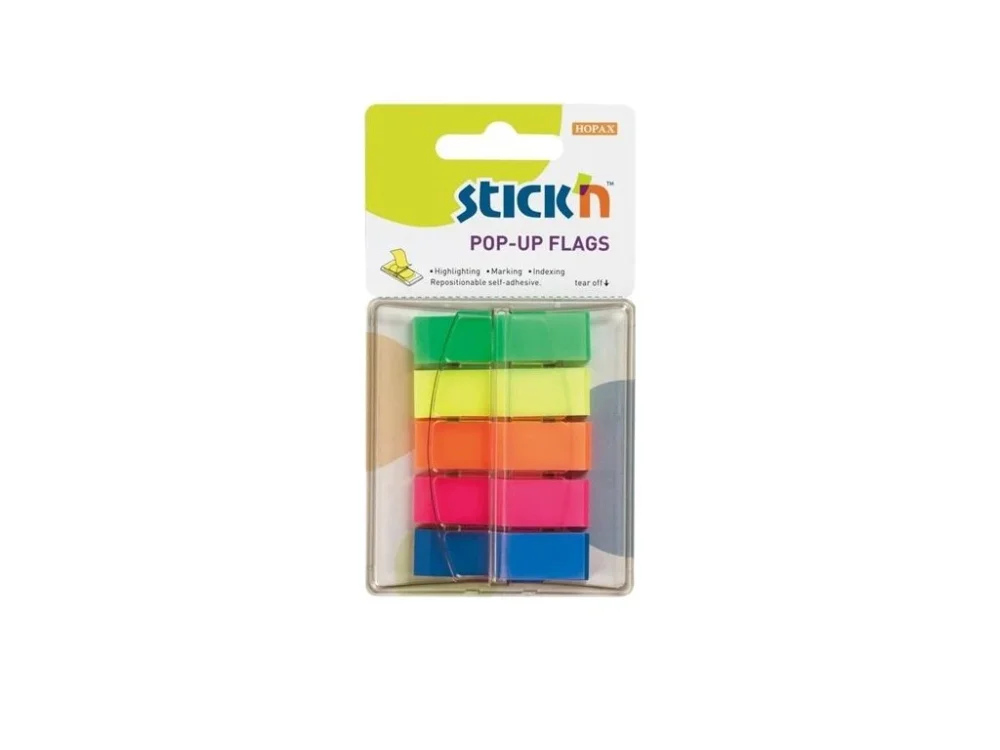 Originální Záložky Stick’n by Hopax, 12 × 45 mm, mix 5 barev