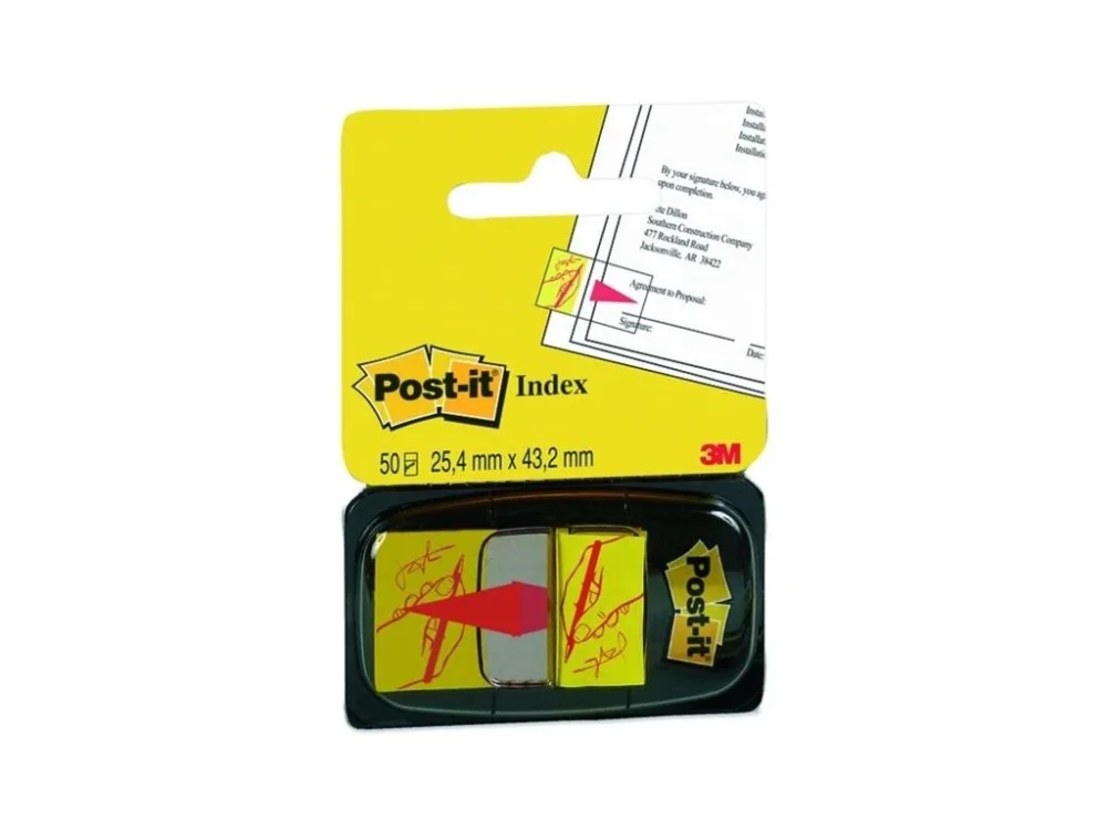 Odeslání Ihned Záložky Post-it, podpis, 25,4 x 43,2 mm, žluté