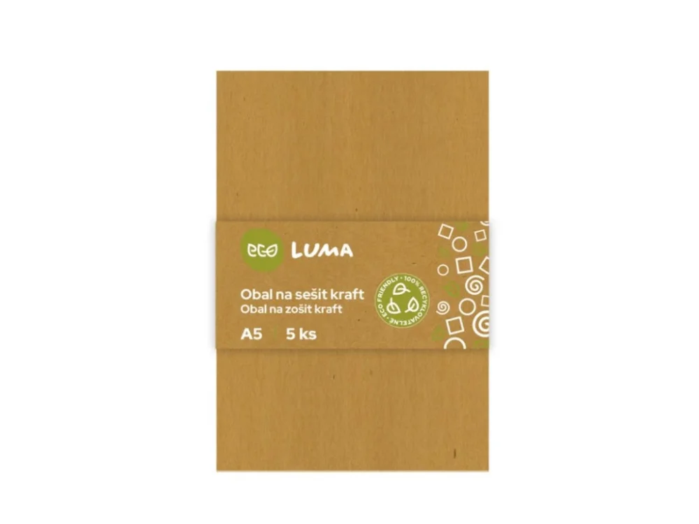 Vrácení Zdarma Obaly na sešity ECO LUMA - A5 / kraft / 5 ks