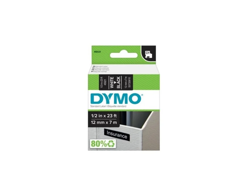 Kup Teď Páska Dymo D1 šíře 12 mm, bílá/černá