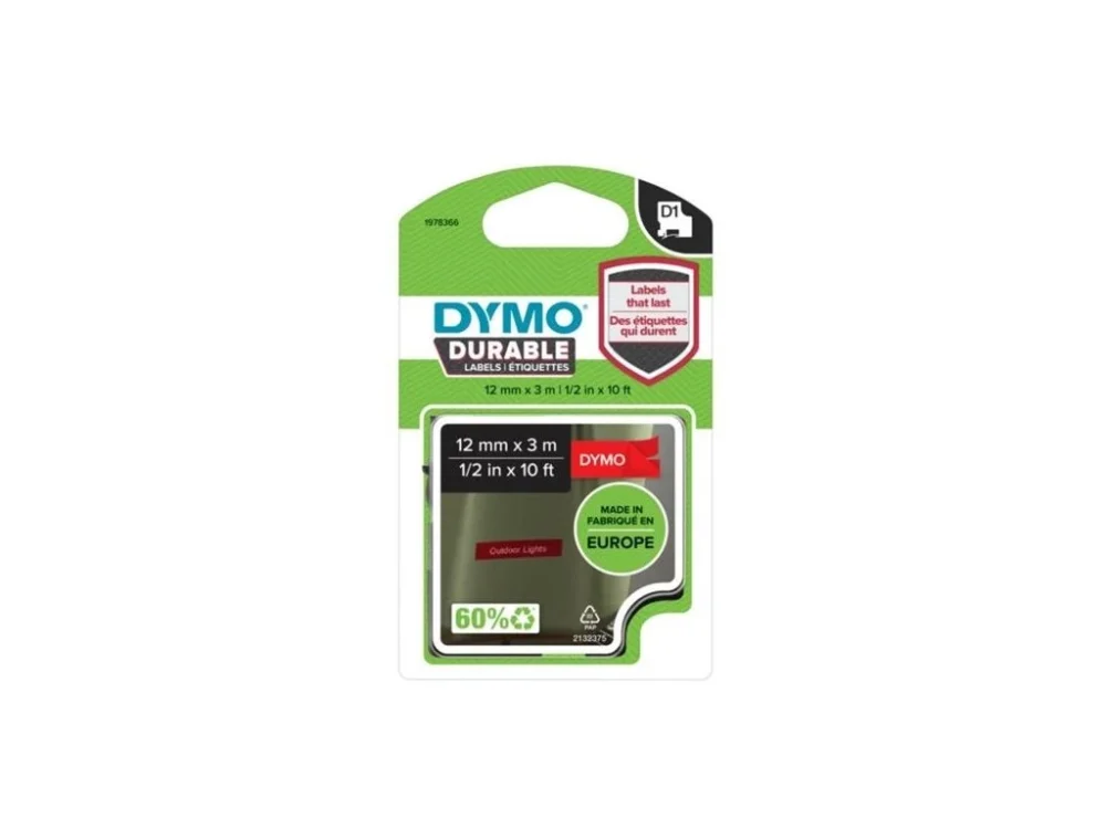 Páska Dymo D1 šíře 12 mm, bílá/červená Horká Nabídka