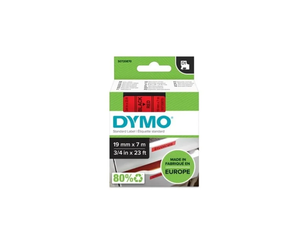 Páska Dymo D1 šíře 19 mm, černá/červená Nejlepší Volba
