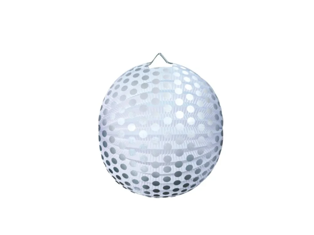 Poslední Šance Lampion roztahovací 25 cm - stříbrný puntík