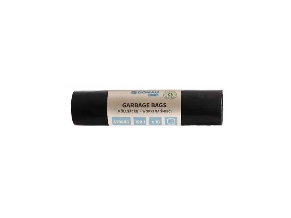 Pytle na odpad Donau ECO - 120l,černé,35 mic,10 ks Cenová Bomba
