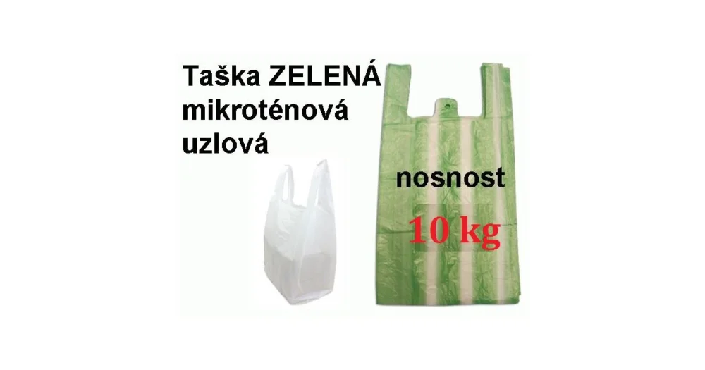 Omezená Nabídka Taška MI 10 kg ZELENÁ s pruhy - 30+16x52cm/ 2000/100ks