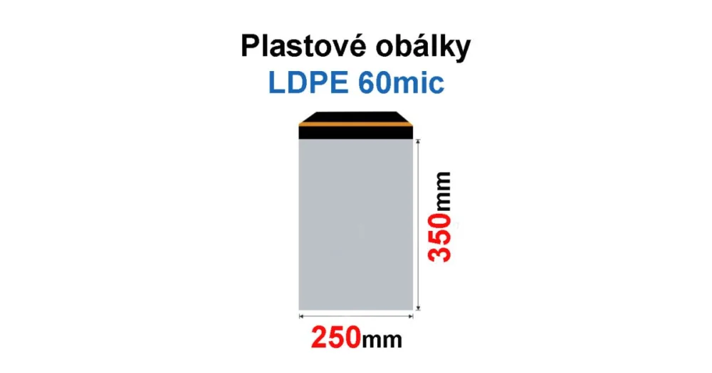 Obálka zasílací plastová 250x350+40mm, 60mic, (50ks) samolepícíPPZ55 Nakupujte Hned