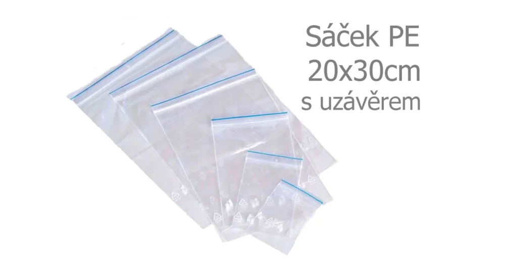 Oblíbený Sáček PE 20x30 uzávěr 100ks/1000ks krabice