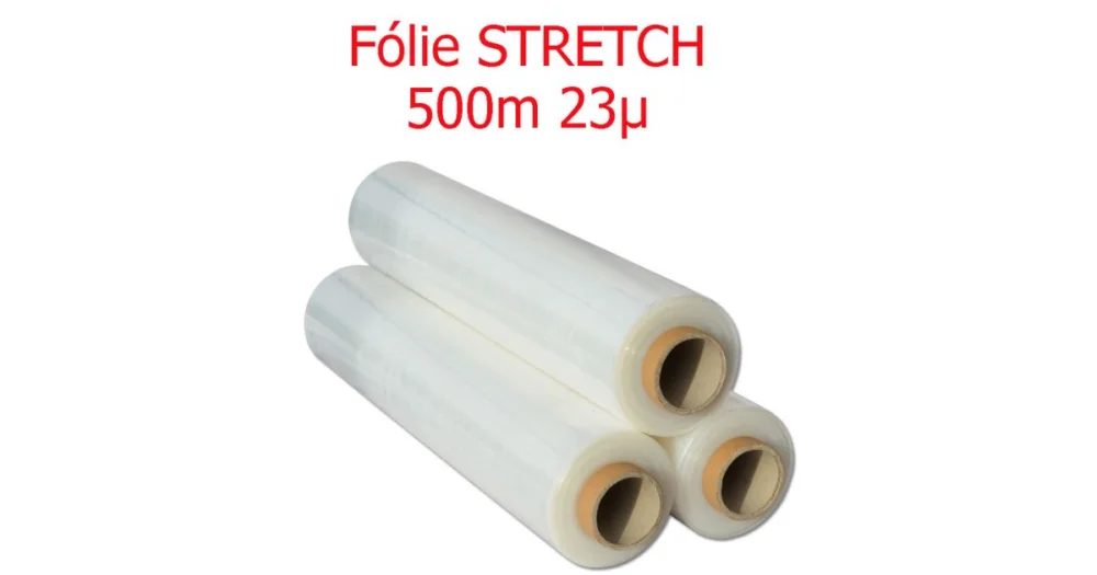 Fólie STRETCH 500mm/23my/1,9kg/680g, (čirá), RUČNÍ Super Cena