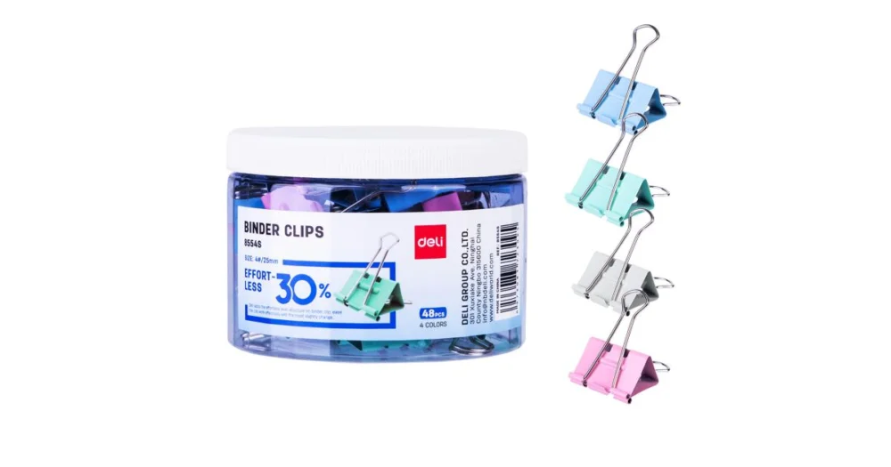 Klip Binder 25mm - 48ks "BEZ NÁMAHY" DELI E8554S Akce