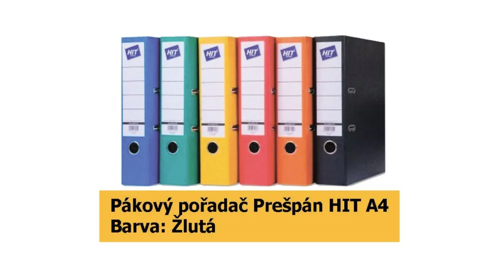 Speciální Cena Pořadač pákový HIT A4, KV5R Prešpán, žlutý, RADO, 5cm,272.05
