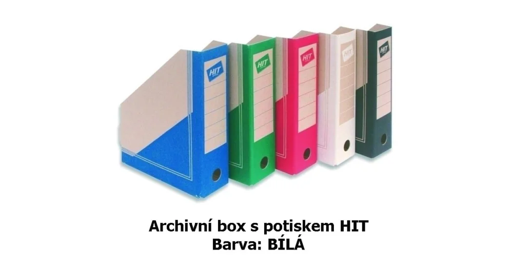 Vrácení Zdarma Box archivační Board Colour HIT, bílý, seříznutý s potiskem, 30x23x7,5cm, 280.03