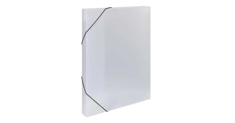 Krabice 3klopé s gumou A4 OPALINE,2-551 čirá, hřbet 3cm Top Prodej
