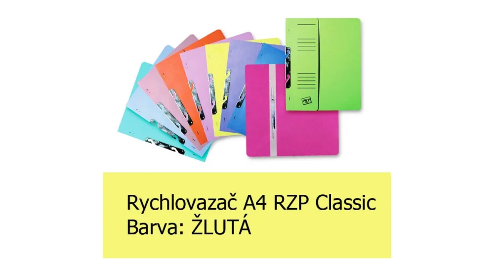 Rychlovazač RZP A4, Classic HIT, Žlutý, 240g, 1ks/50, závěsný s potiskem - půlený, 105.03 Hit Sezóny