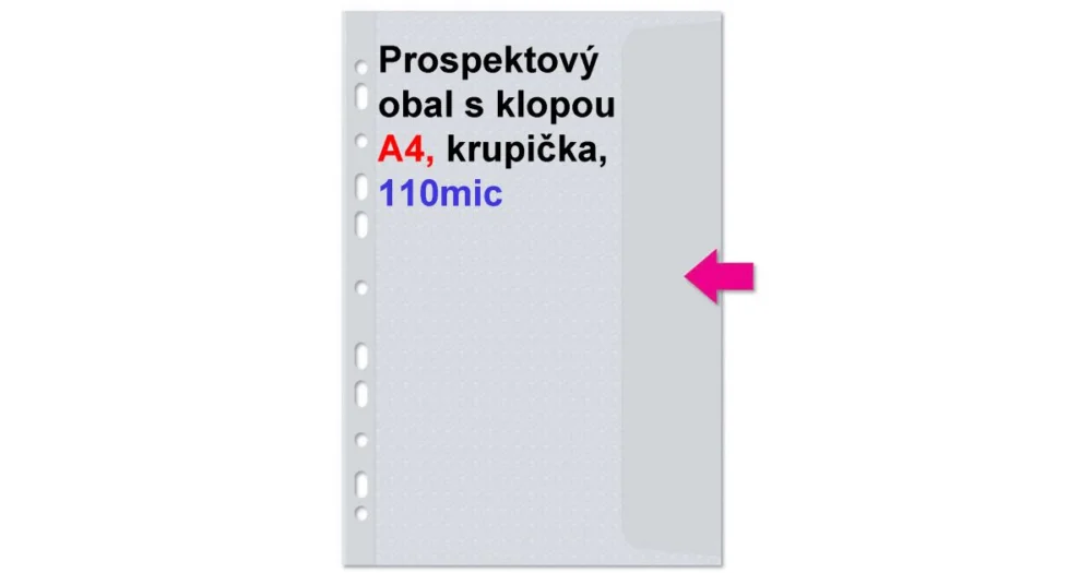 Obal prospektový A4/EURO 110my s klopou, krupička, 1ks/20 Nejlepší Volba