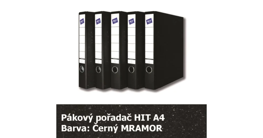 Pořadač pákový HIT A4, KV5R Classic, černý mramor, 5cm, 259.00 Nová Kolekce