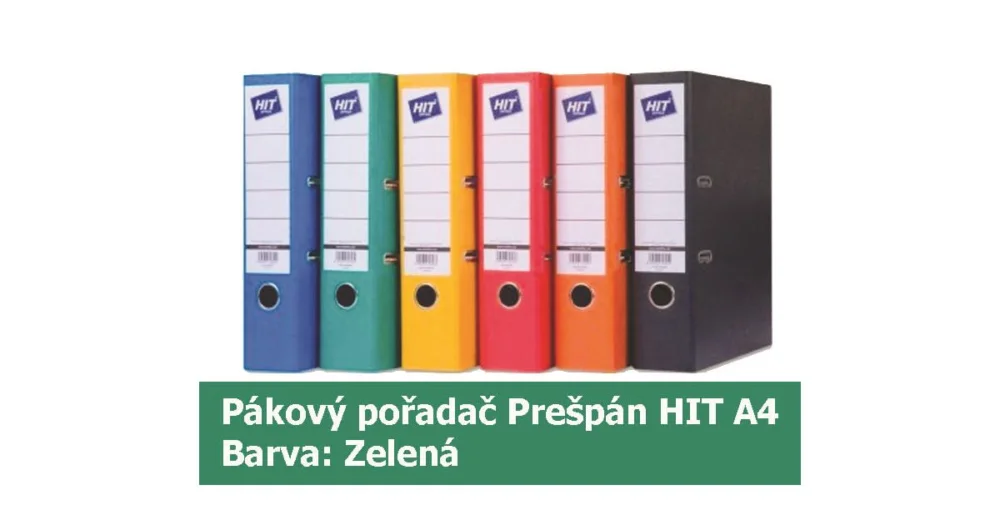 Pořadač pákový HIT A4, KV8R Prešpán, zelený, RADO, 7,5cm, 260.03 Výhodná Nabídka