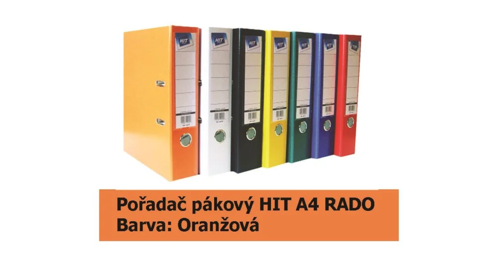 Akční Nabídka Pořadač pákový HIT A4, KV8R PP Plus, oranžový, RADO, 7,5cm, 355.09