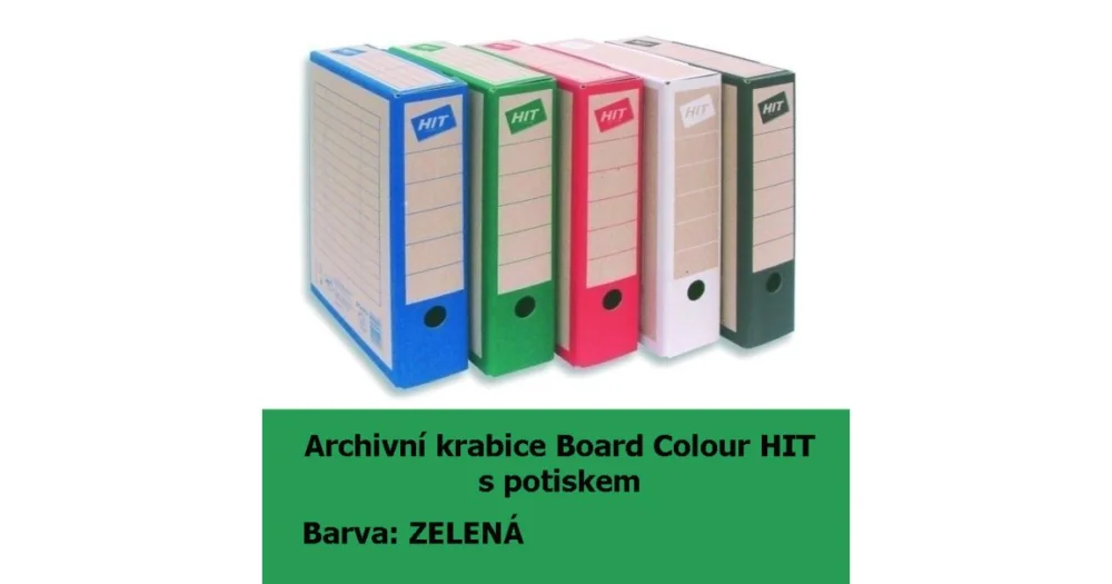 Kup Teď Krabice archivační Board Colour HIT, zelená s potiskem, 33x26x7,5cm, 279.02