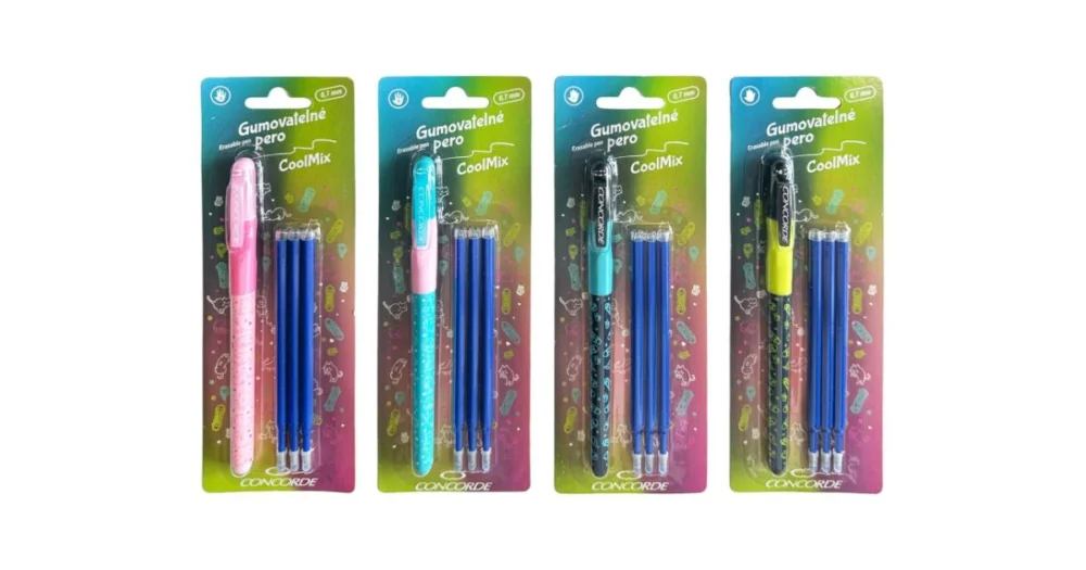 Sezónní Sleva Pero gelové CONCORDE CoolMix, modrá nápln, 0,7mm + 3 x náplň A14761
