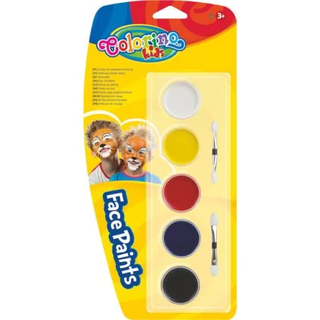 Zlevněný Obličejové barvy Colorino suché - 5 barev + štěteček