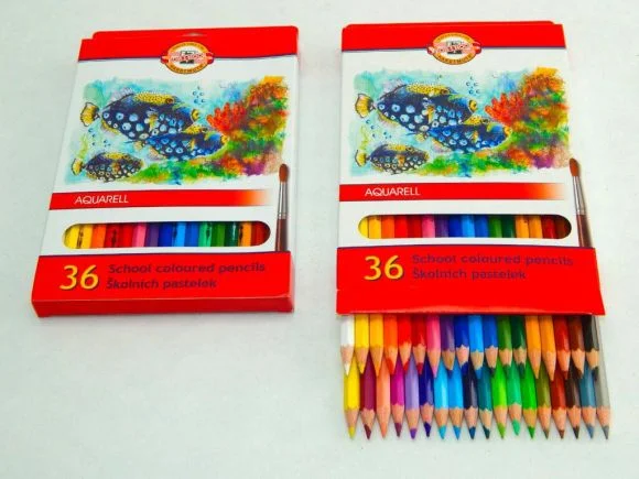 Bezpečná Platba Pastelky 3719 36 akvarelových pastelek RYBY