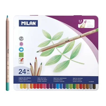 Pastelky MILAN šestihranné 3,3mm 24ks metal box Top Prodej