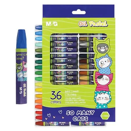 Olejové pastelky M&G šestihranné So Many Cats, sada 36 ks Finální Výprodej