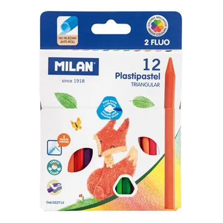Odeslání Ihned Pastelky MILAN trojhranné 10 ks + 2x Fluo