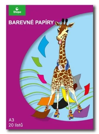 Barevný papír A3/20/80g, 20listů, STEPA ,balení 20 ks Cenový Hit