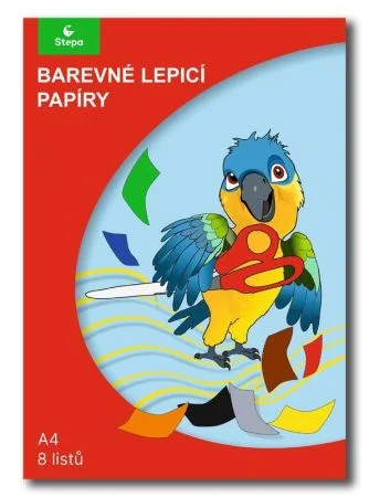 Barevný lepicí papír - A4 (8 listů), STEPA ,balení 8 ks Nejprodávanější