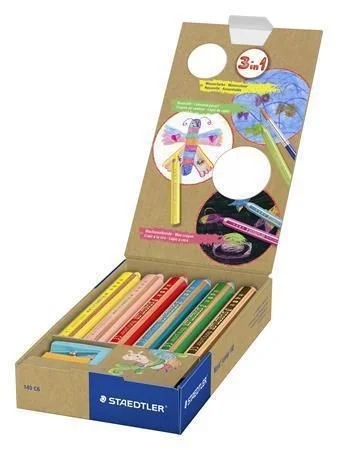 Akční Nabídka Barevné pastelky Noris Junior, 6 barev, 3v1, STAEDTLER 140 C6