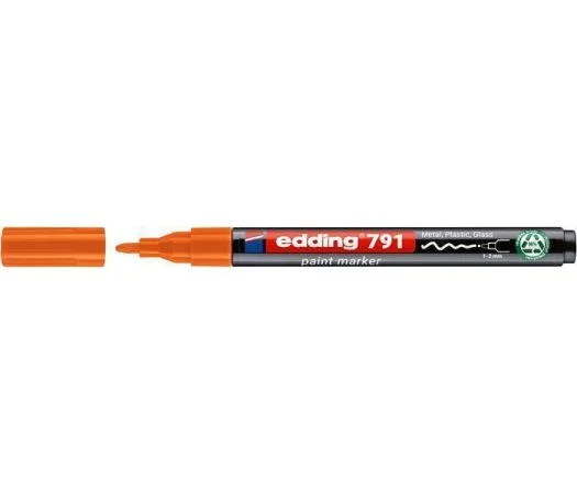 Lakový popisovač 791 PCR, oranžová, 1-2 mm, EDDING 4-791PCR006 Omezená Nabídka