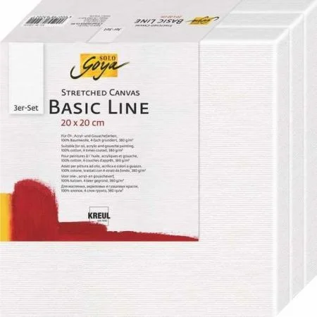 Rychlé Dodání Malířské plátno Basic Line 20 x 20 cm, sada 3ks, KREUL ,balení 3 ks