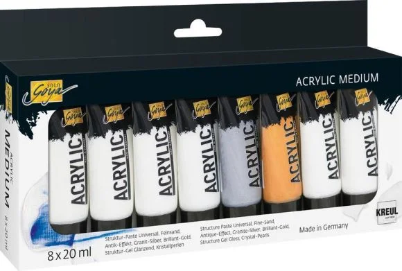 Levný Sada Akrylové médium SOLO GOYA, 8 tub, 20 ml v tubě, KREUL ,balení 8 ks