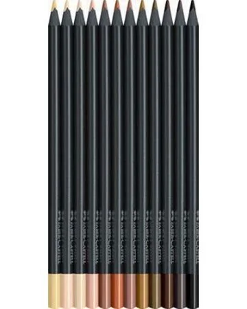 Barevné pastelky Black Edition, 12 tělových barev, trojhranné, FABER-CASTELL 116414 Kup Teď