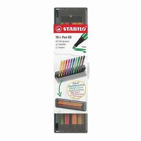 Fixy Pen 68, 10 barev, 1 mm, sada na stůl, STABILO 6810-7 Nejprodávanější