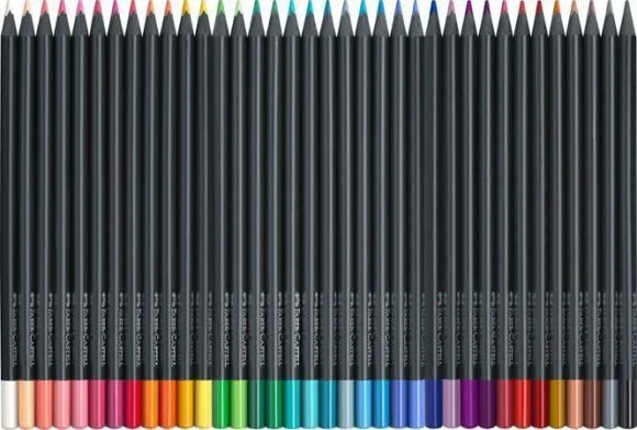 Časově Omezené Barevné pastelky Black Edition, 36 barev, trojhranné, FABER-CASTELL 116436