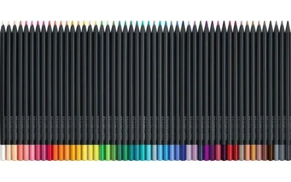 Top Prodej Barevné pastelky Black Edition, 50 barev, trojhranné, kartonový stojánek, FABER-CASTELL 116450
